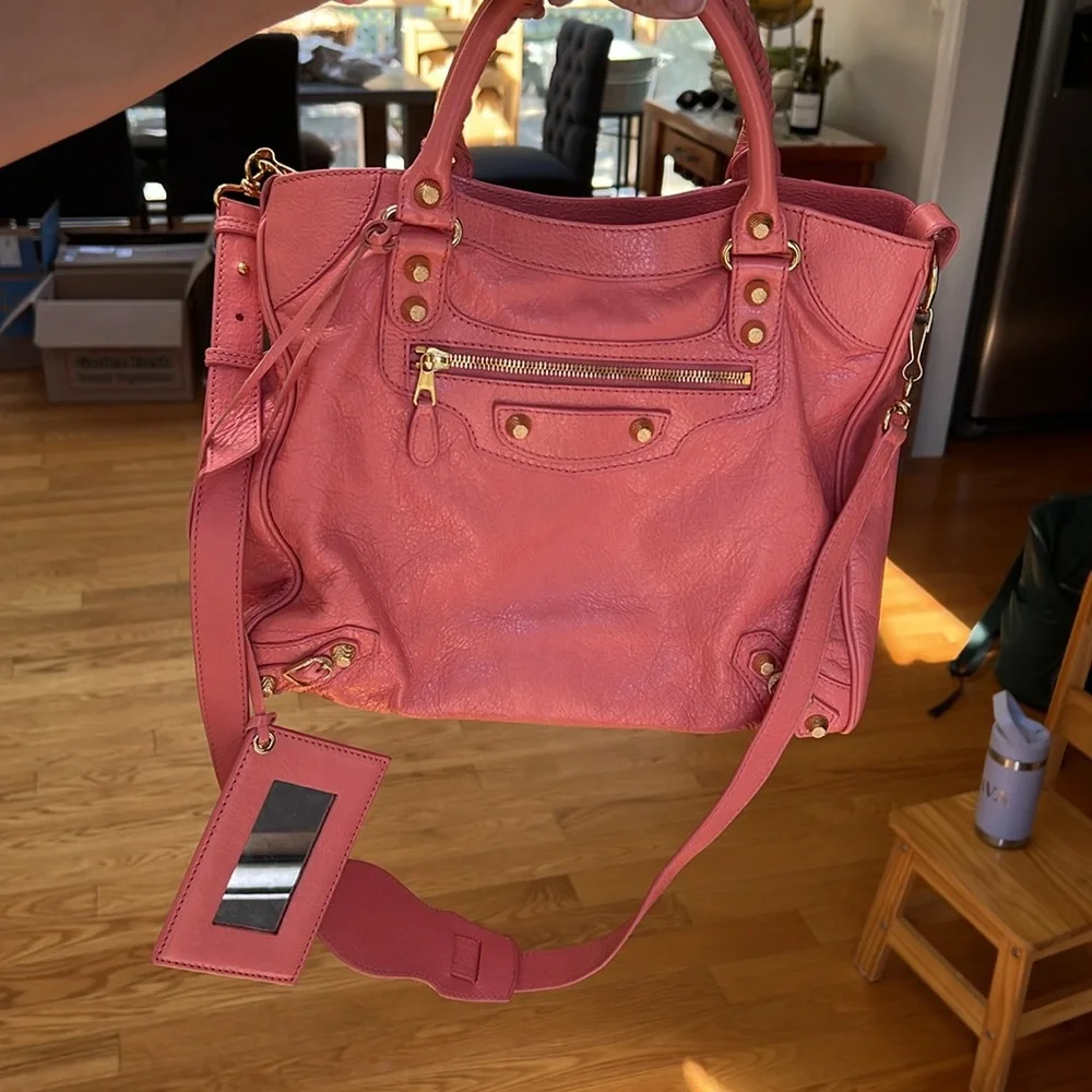 Balenciaga Rose Azalee City Bag with Gold Accents - Picture 5 of 16